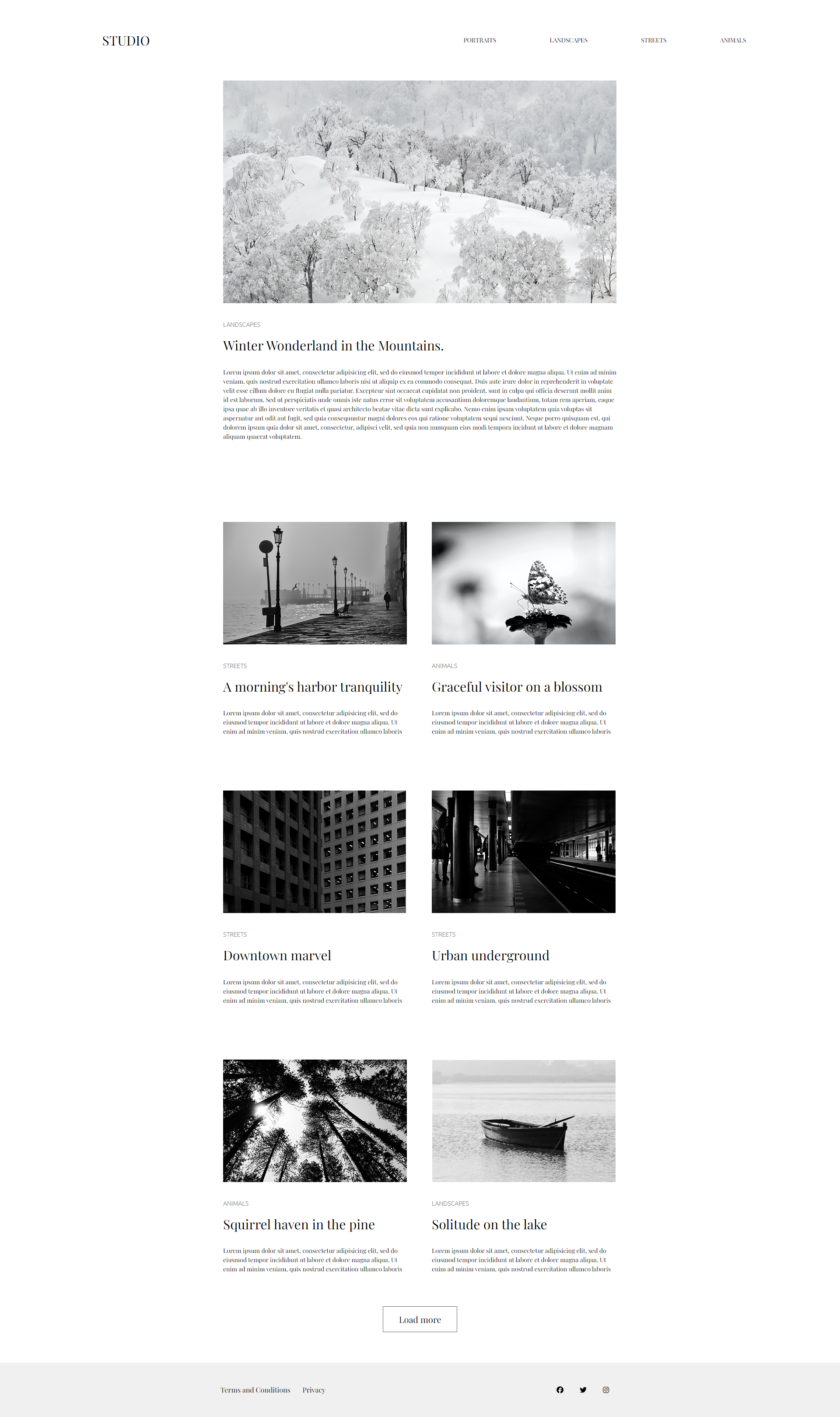 Photography Portfolio Screenshot